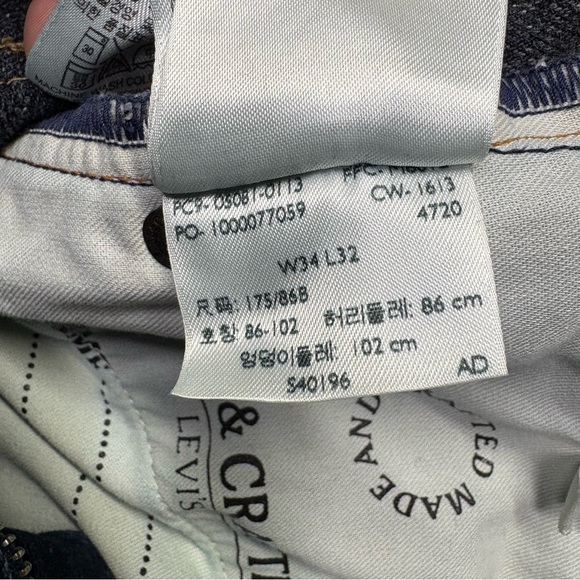 Levis Made & Crafted Jeans Mens 34x32 Blue Tack Slim Straight Leg Italy Made - Picture 9 of 16